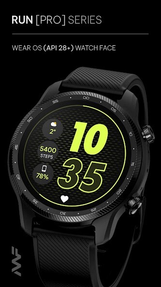 Run android online APK Awf RUN [PRO] - watch face from MyAndroid or emulate Awf RUN [PRO] - watch face using MyAndroid